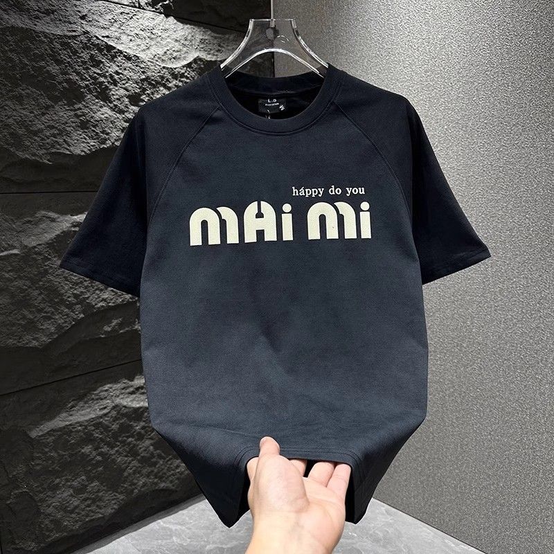 帥氣時尚休閒透氣簡約字母印花短袖T恤-vivivale