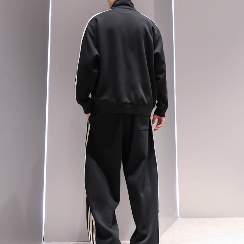 【單件/套裝】運動潮牌半拉鍊套頭衛衣+休閒闊腿直筒褲褲裝兩件套套裝-vivivale