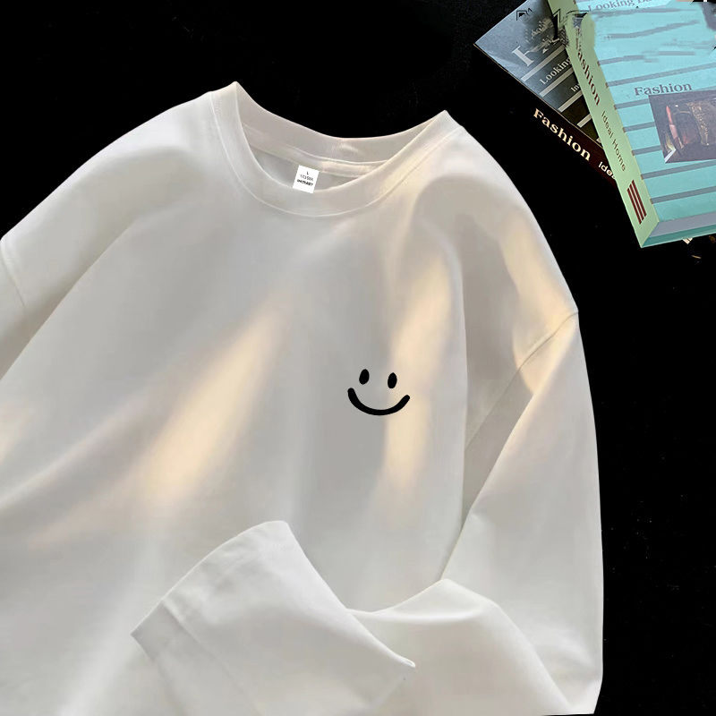 純棉男女同款百搭寬鬆原宿風ins長袖t恤