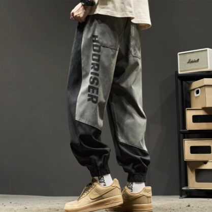 美式休閒涼感速乾冰絲束腳運動工裝褲-vivivale