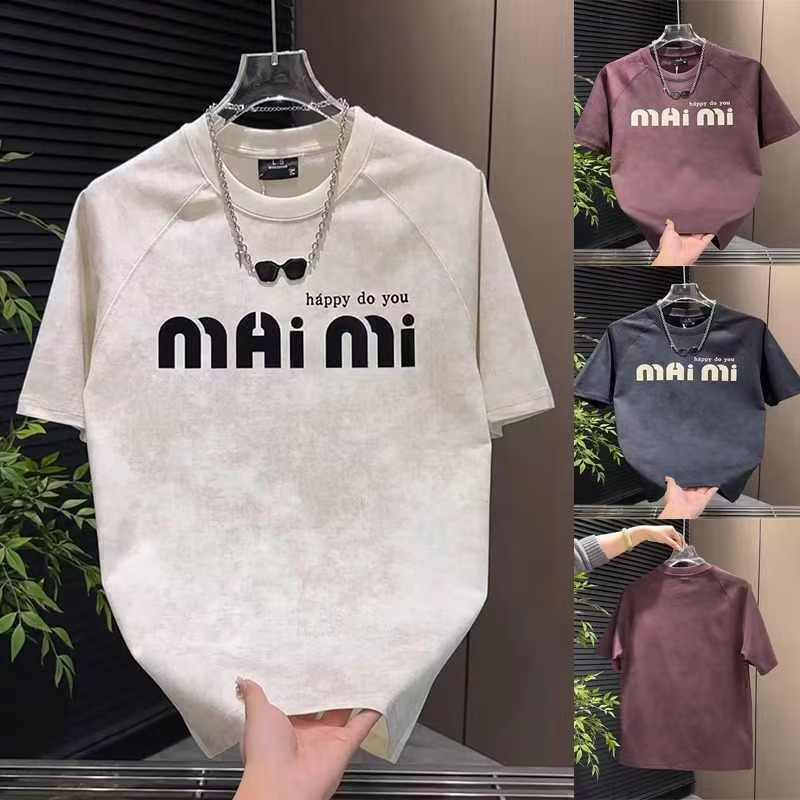 帥氣時尚休閒透氣簡約字母印花短袖T恤-vivivale