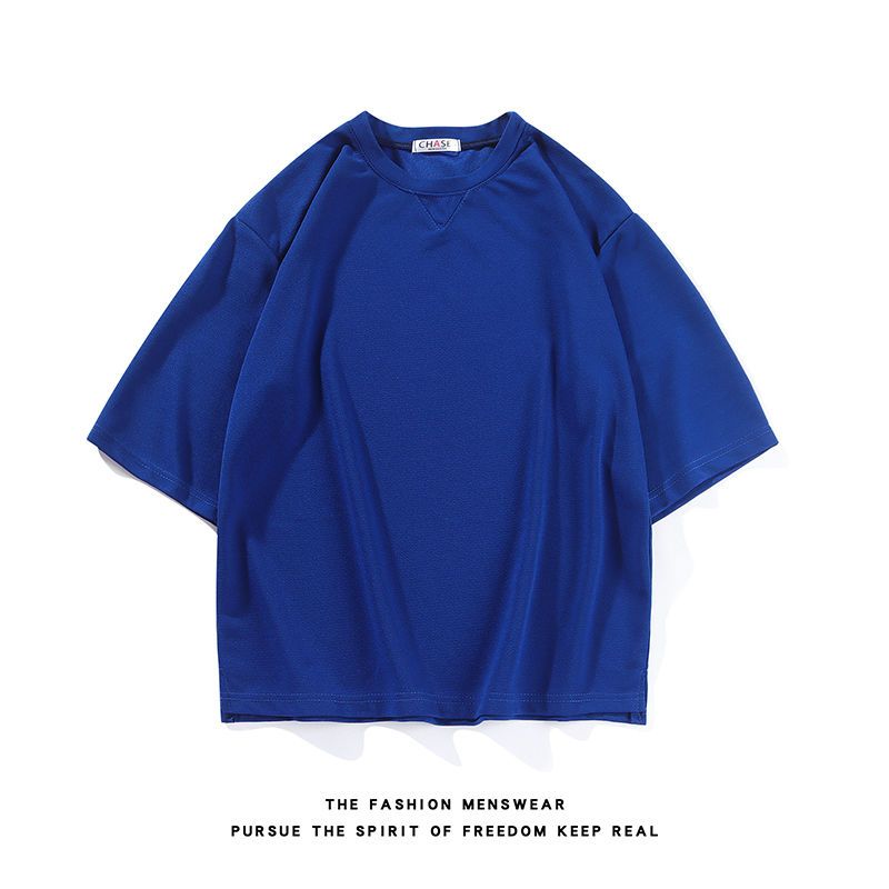 百搭休閒潮流寬鬆簡約七分袖短袖T恤-vivivale