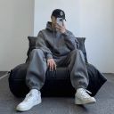 煙灰色衛衣+煙灰色長褲/兩件套