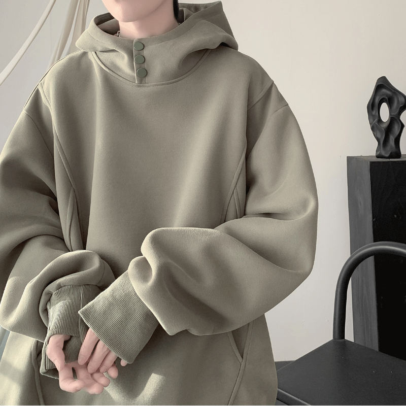 美式高街重磅百搭寬鬆oversize設計感連帽衛衣-vivivale