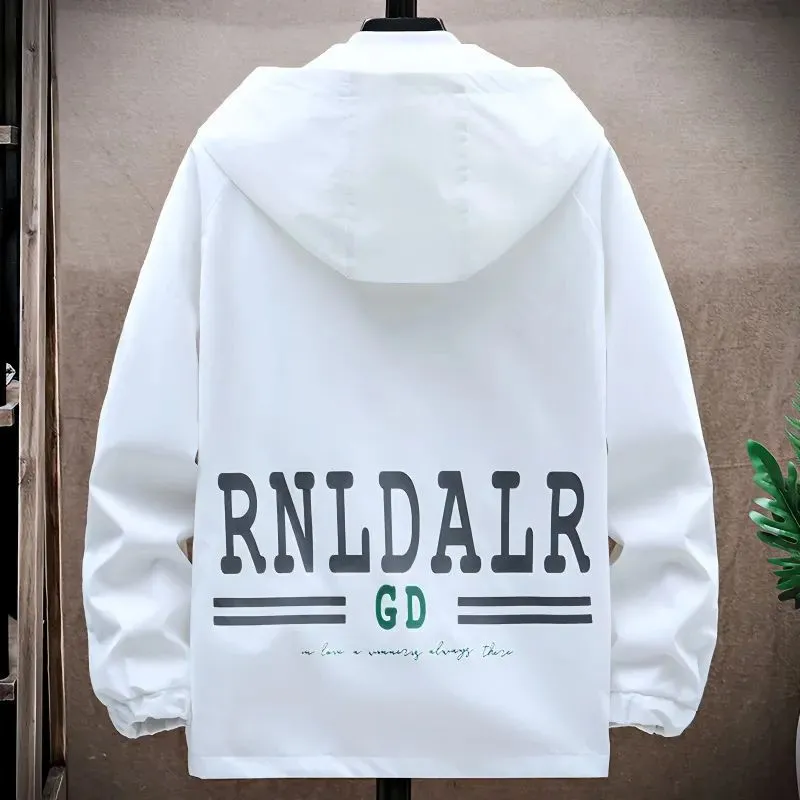 【單件/套裝】連帽撞色夾克+白色長袖T恤+休閒工裝褲三件套裝-vivivale