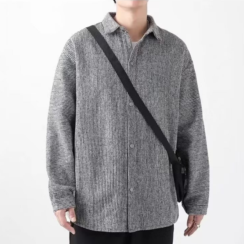 韓版潮流夾克百搭休閒寬鬆工裝襯衫外套-vivivale