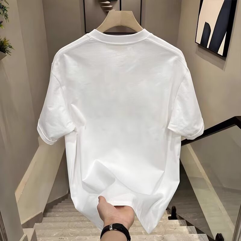 港風帥氣個性貓咪印花圓領百搭短袖T恤