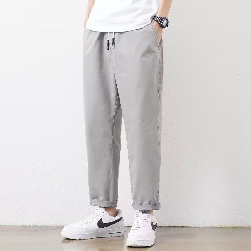 潮流百搭九分褲直筒寬鬆錘形休閒褲裝-vivivale