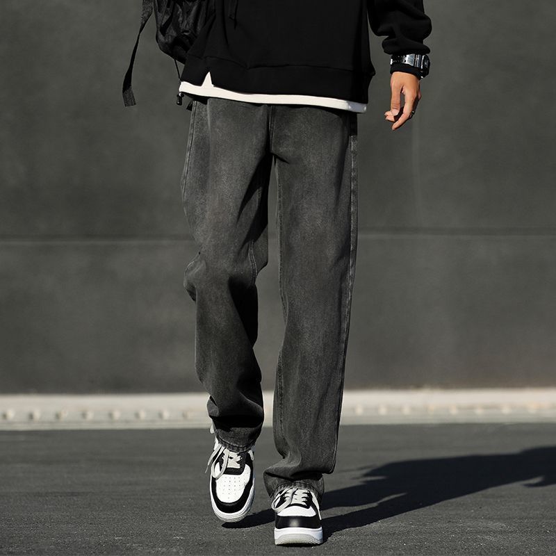 復古牛仔潮牌美式直筒長褲褲裝-vivivale