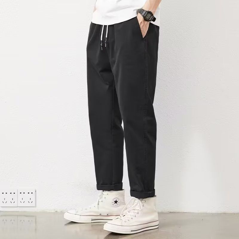 潮流百搭九分褲直筒寬鬆錘形休閒褲裝-vivivale