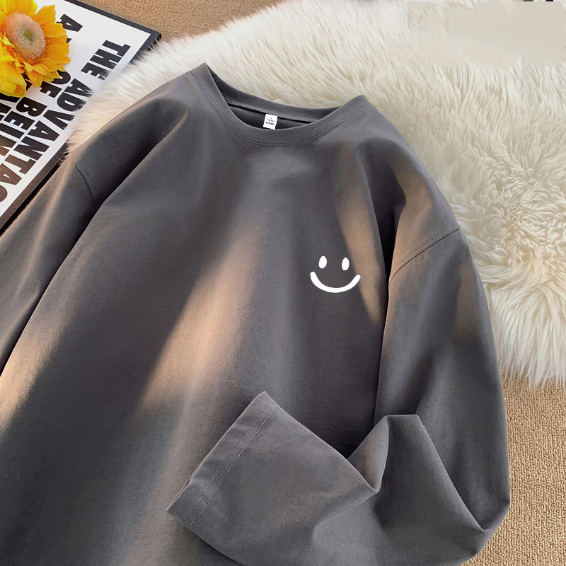 純棉男女同款百搭寬鬆原宿風ins長袖t恤