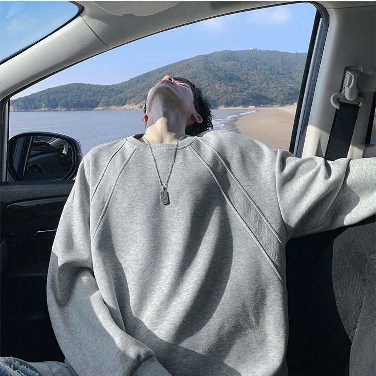 美式潮牌拼接解構重磅長袖t恤