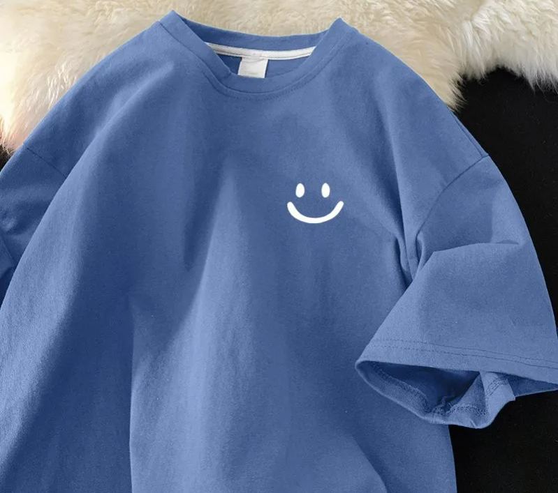 港風寬鬆百搭純色潮牌五分袖韓版T恤上衣