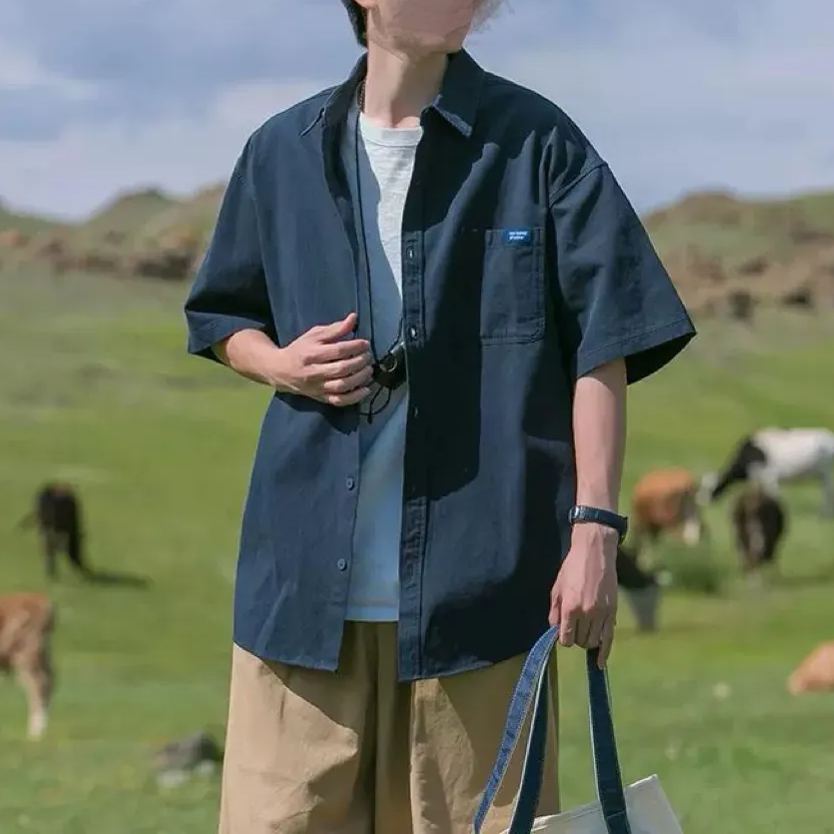 【套裝】日系慵懒风休闲宽松帅气文艺简约衬衫