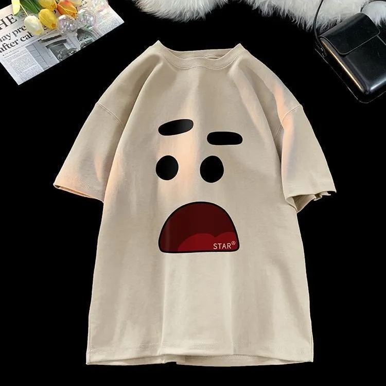 港風趣味百搭印花潮短袖T恤