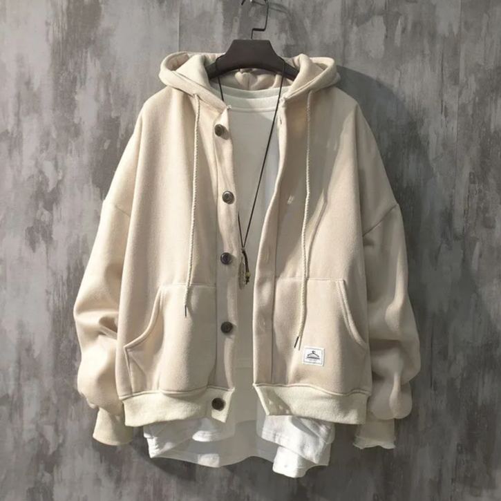 港風加絨連帽衛衣百搭夾克外套韓版