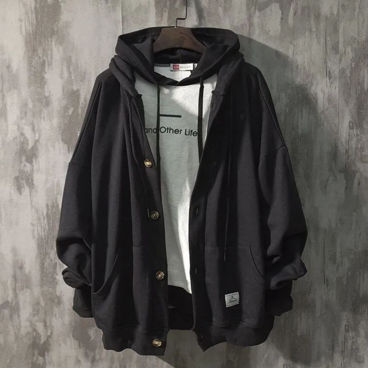 港風加絨連帽衛衣百搭夾克外套韓版