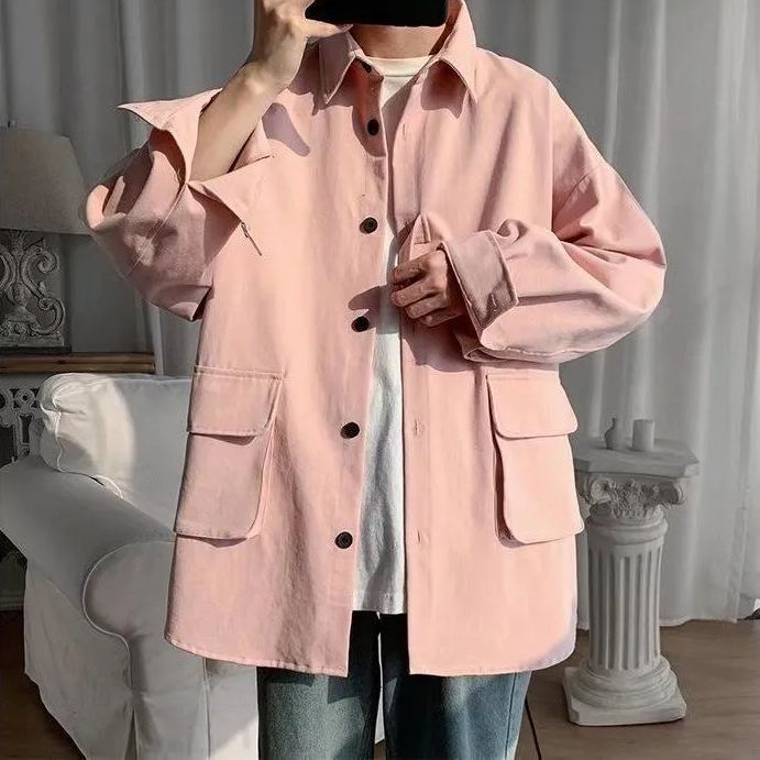 潮流休閒韓版帥氣百搭工裝長袖開衫-vivivale