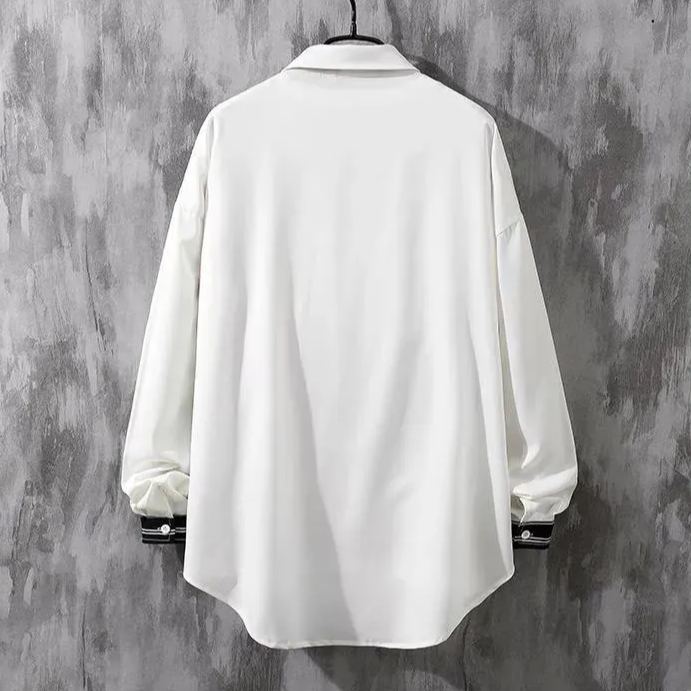 【套裝】潮流學院風領帶襯衣+垂感休閒褲裝兩件套裝-vivivale