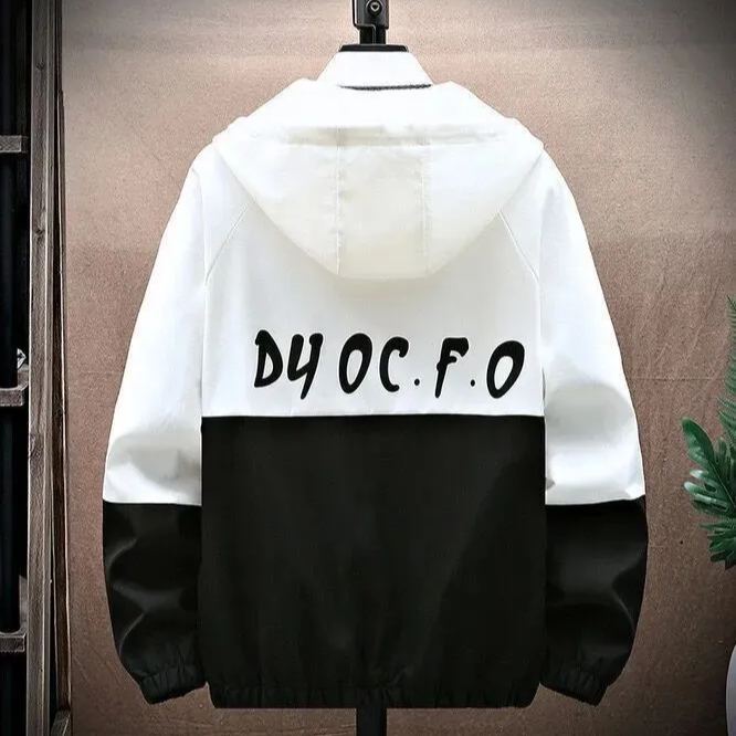 【單件/套裝】連帽帥氣潮牌夾克+百搭長袖T恤+撞色拼接工裝褲三件套套裝-vivivale