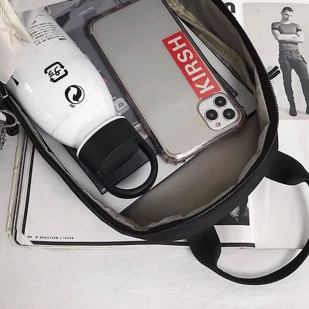 日系休閑大容量撞色斜挎單肩胸包-vivivale