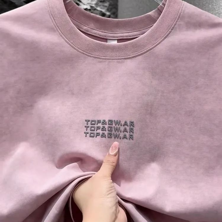 扎染潮流休閒字母立體鋼印涼感透氣短袖T恤-vivivale