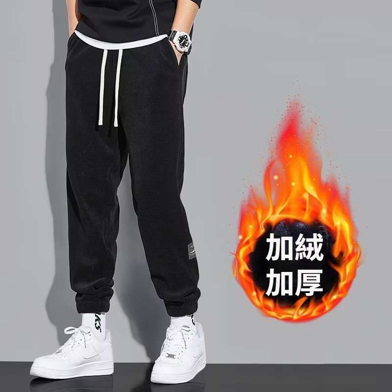 休閒加厚舒適寬鬆束腳運動褲-vivivale