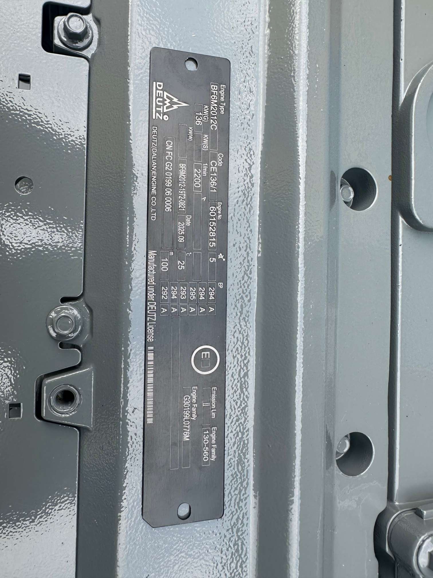 DEUTEZ BF6M2012C Engine Assembly