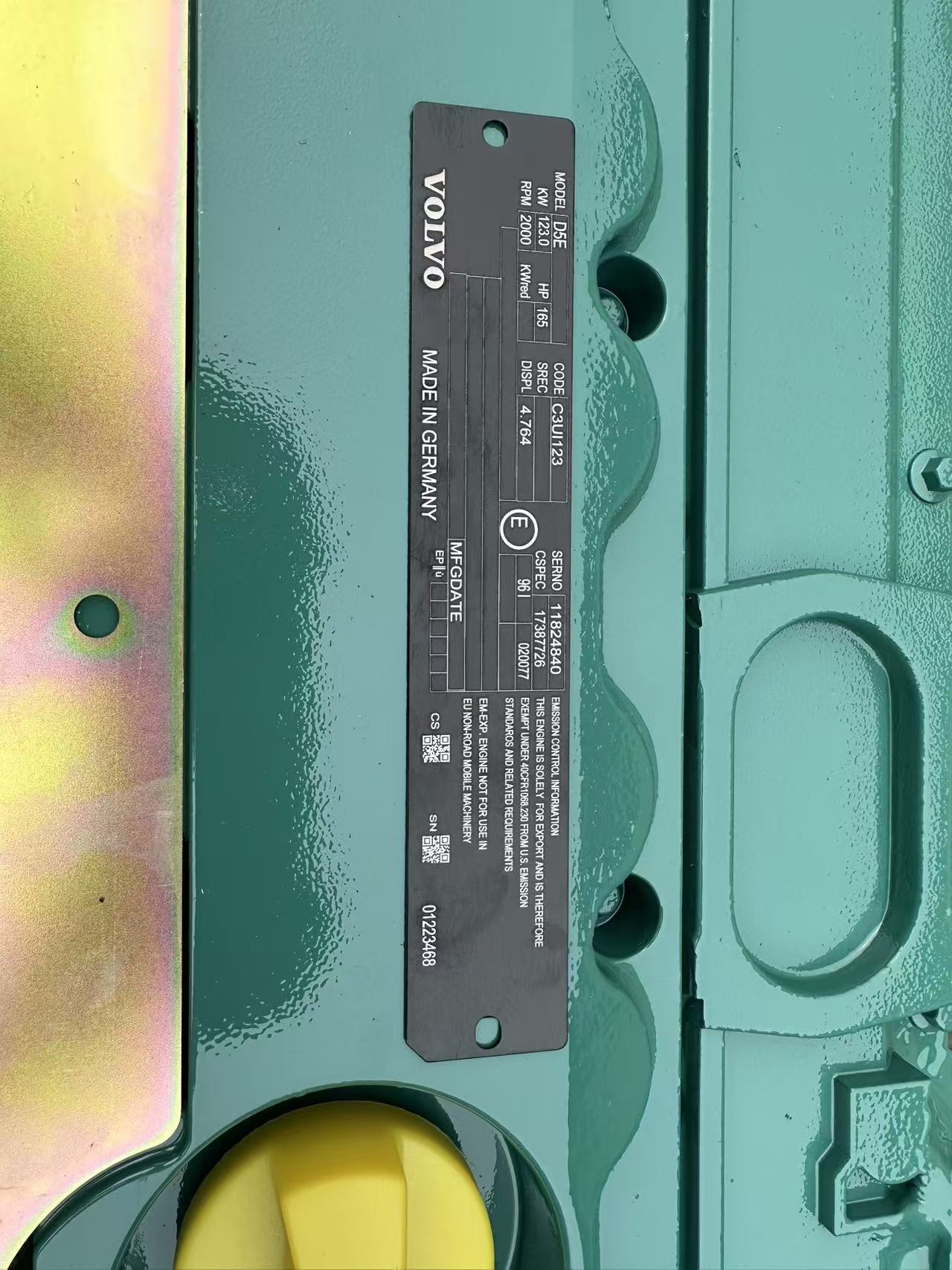 VOLVO EC210D D5E engine assembly (for excavators)