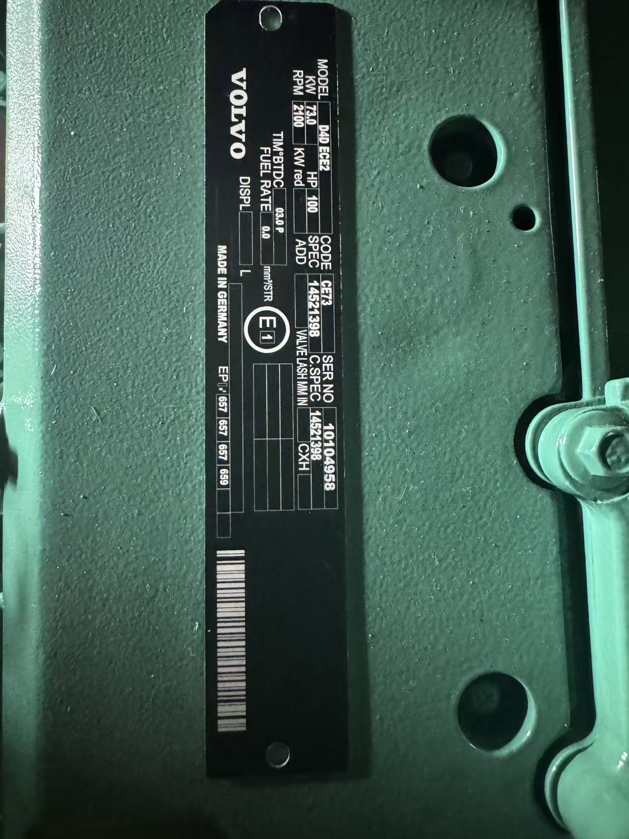 VOLVO (D4D, EC140 excavator version) engine assembly