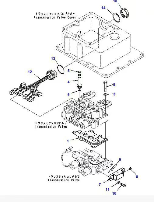 KOMATSU 375A-6 Bulldozer Transmission Control Valve Assembly 195-15-85201