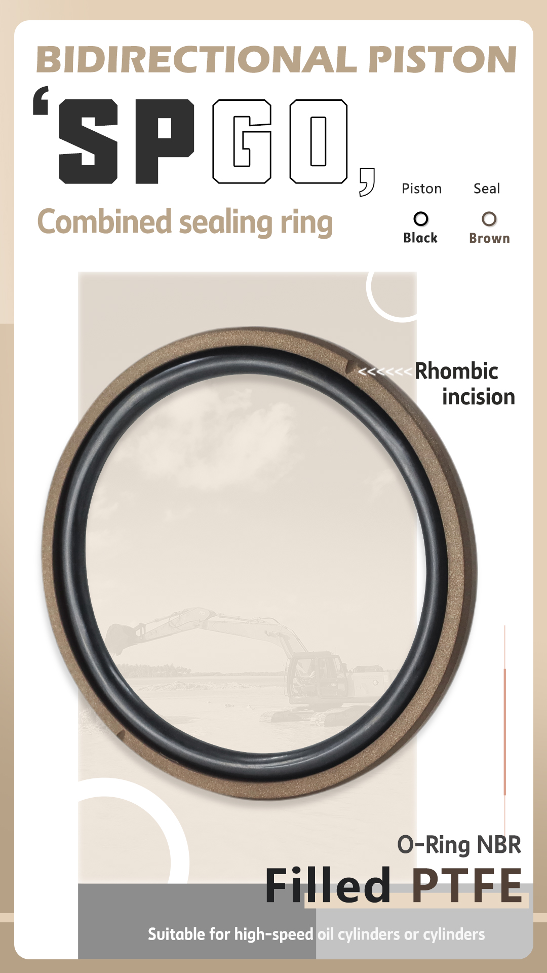 Piston oil seal SPGO tetroxide