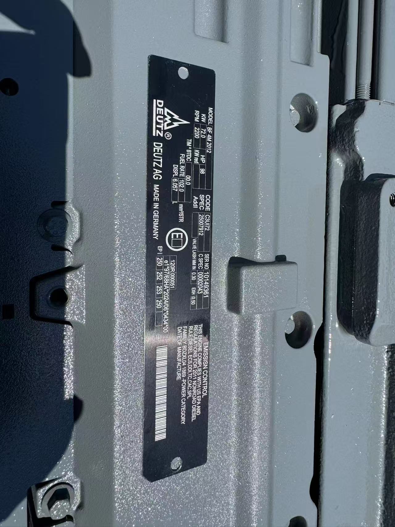 German DEUTZ engine, model BF 4M2012. Code C3U172.