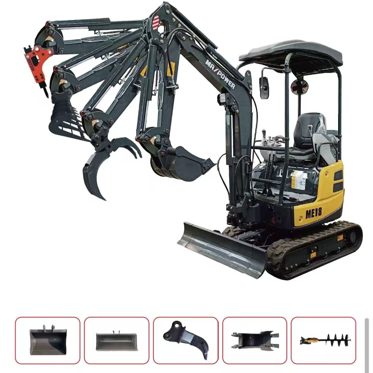1.8-ton multi-functional mini excavator