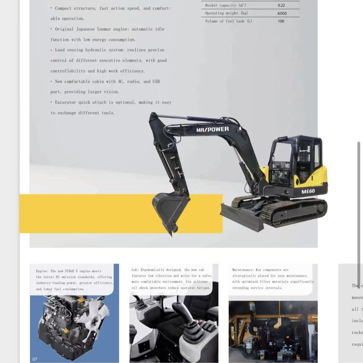 A 6-ton multi-functional small excavator