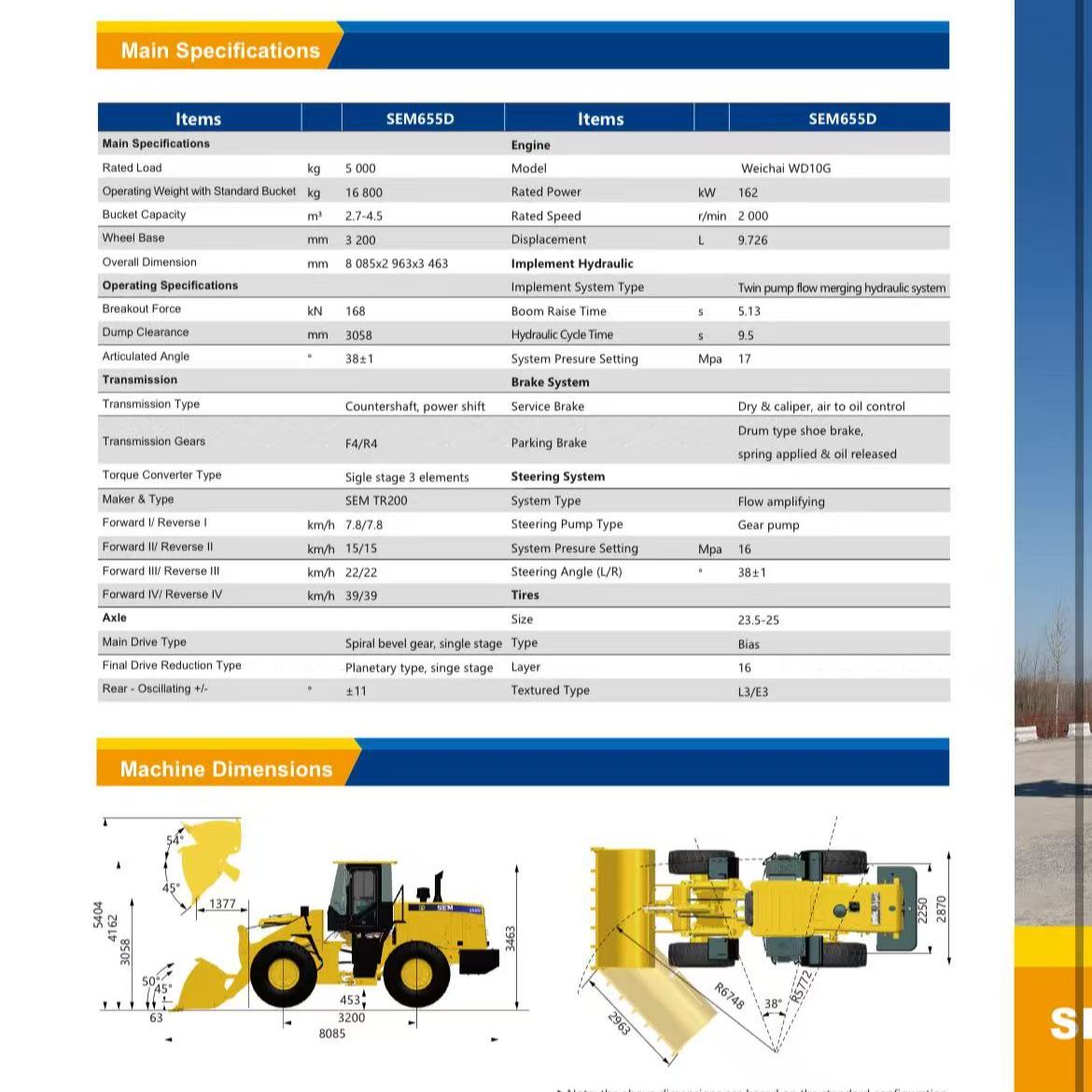 SEM 655D 5-ton heavy-duty wheel loader