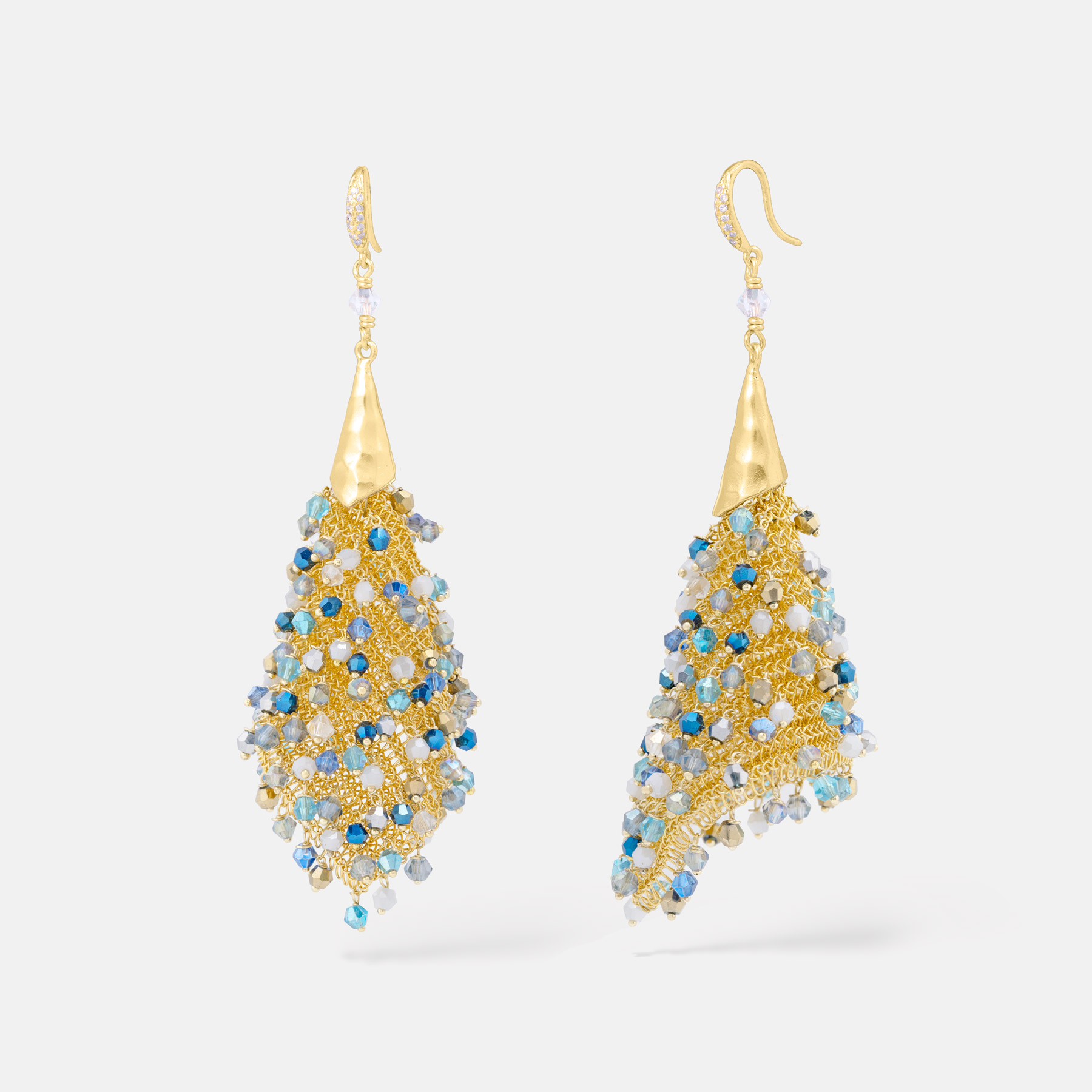 Arete Gold Blue Earrings Romeo Delauris