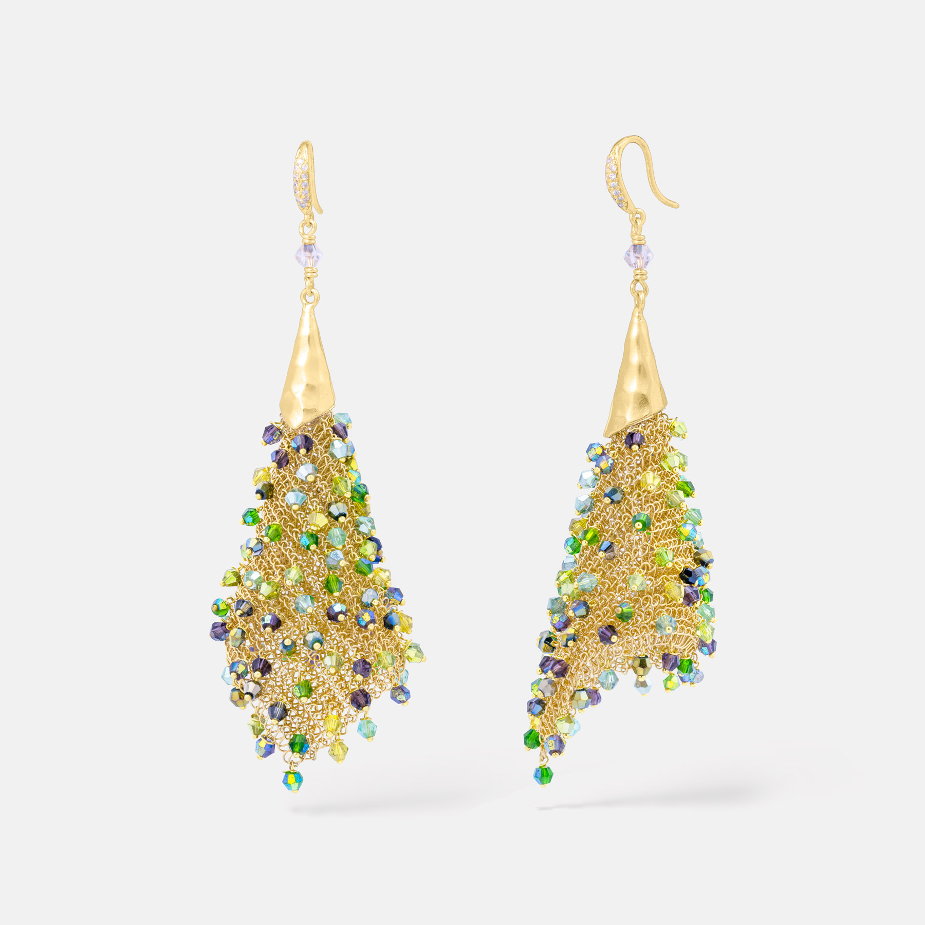 Arete Gold Green Earrings Romeo Delauris