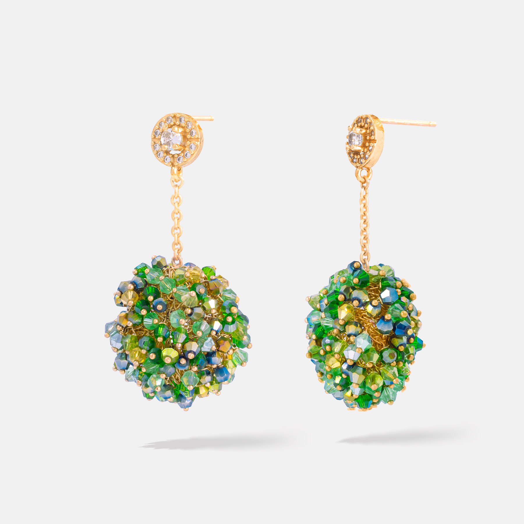 Eonia Gold Green Earrings Romeo Delauris
