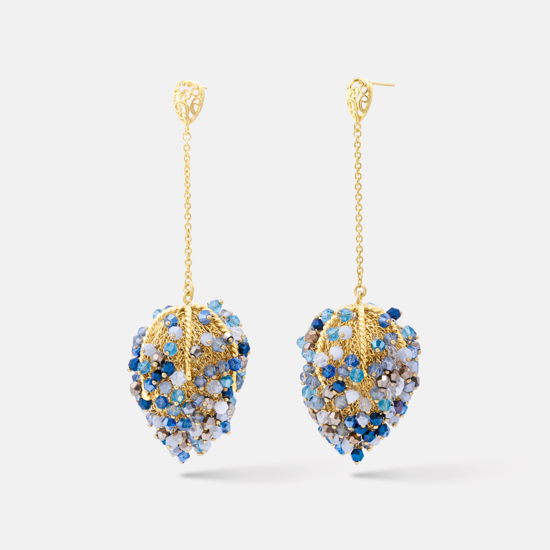 Hedone Gold Blue Earrings Romeo Delauris