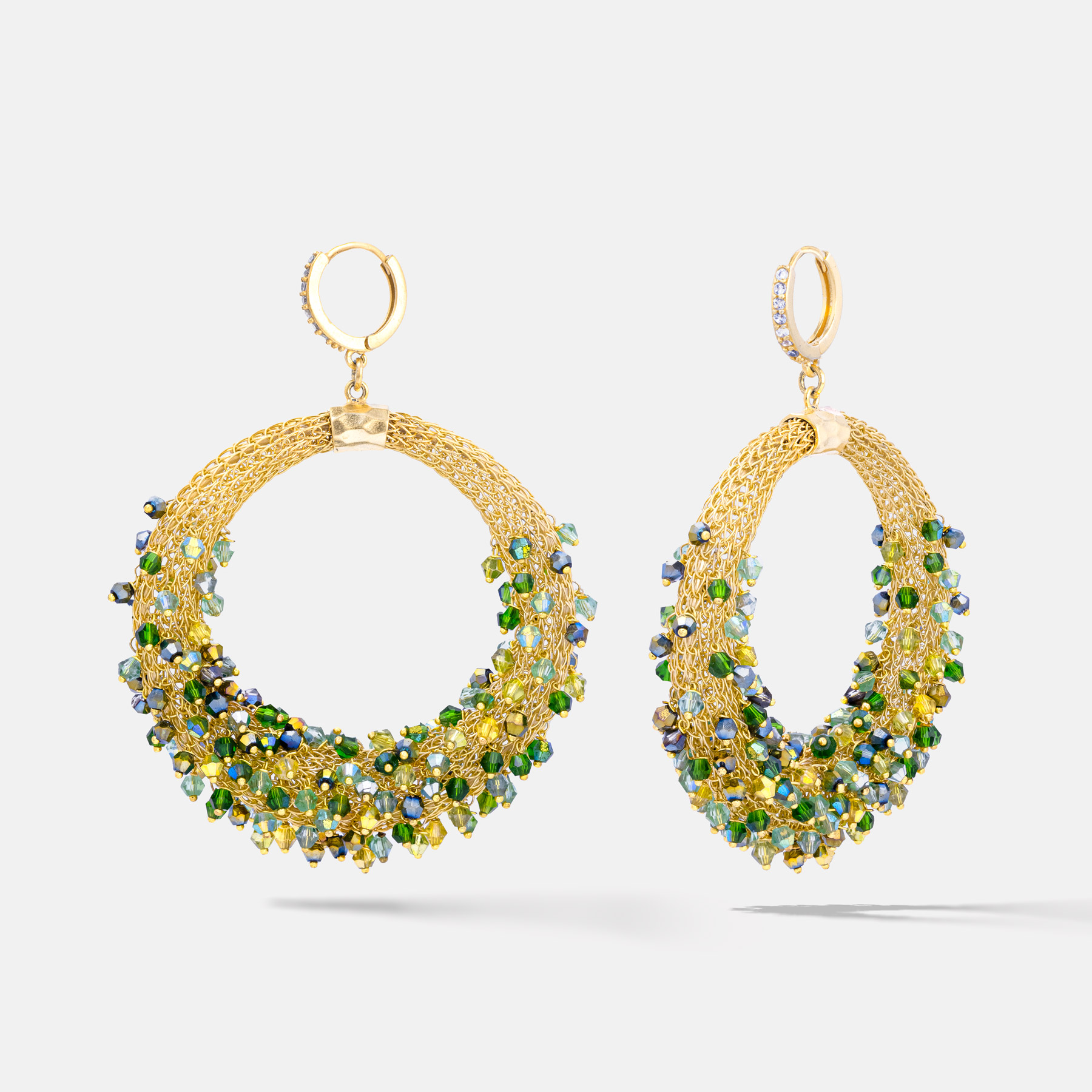 Iole Gold Green Earrings Romeo Delauris