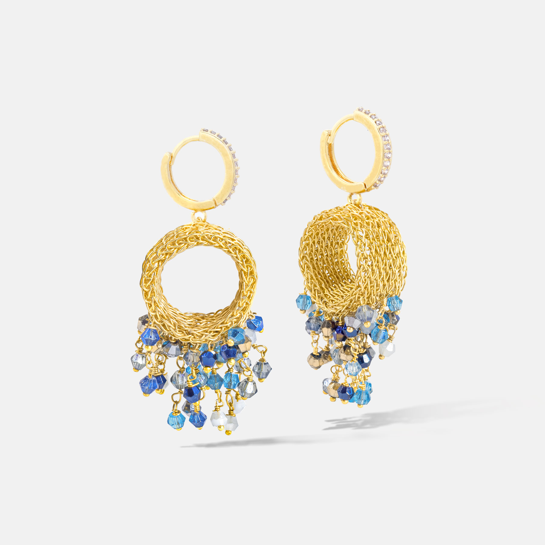 Lydia Gold Blue Earrings Romeo Delauris