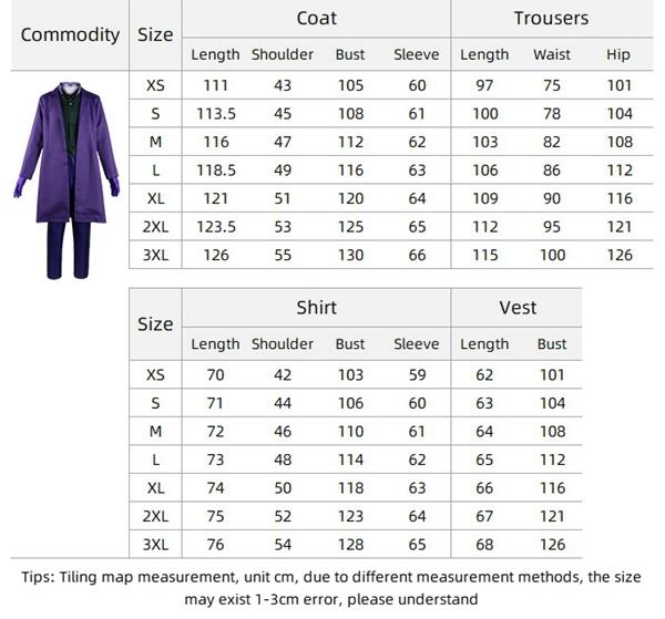 Adults Batman The Dark Knight Joker Cosplay Costume Halloween