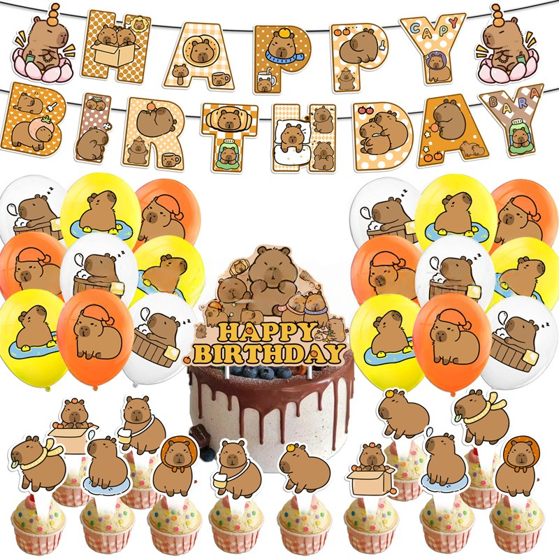 Capybara Birthday Party Decorations Set