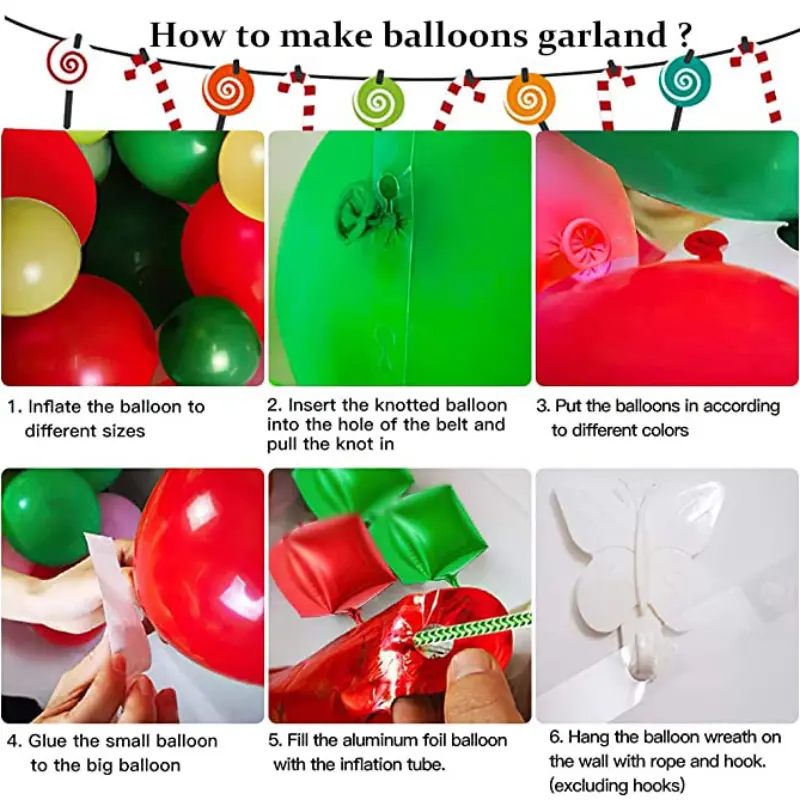Christmas Balloon Garland Arch Kit Xmas Themed Party Decor