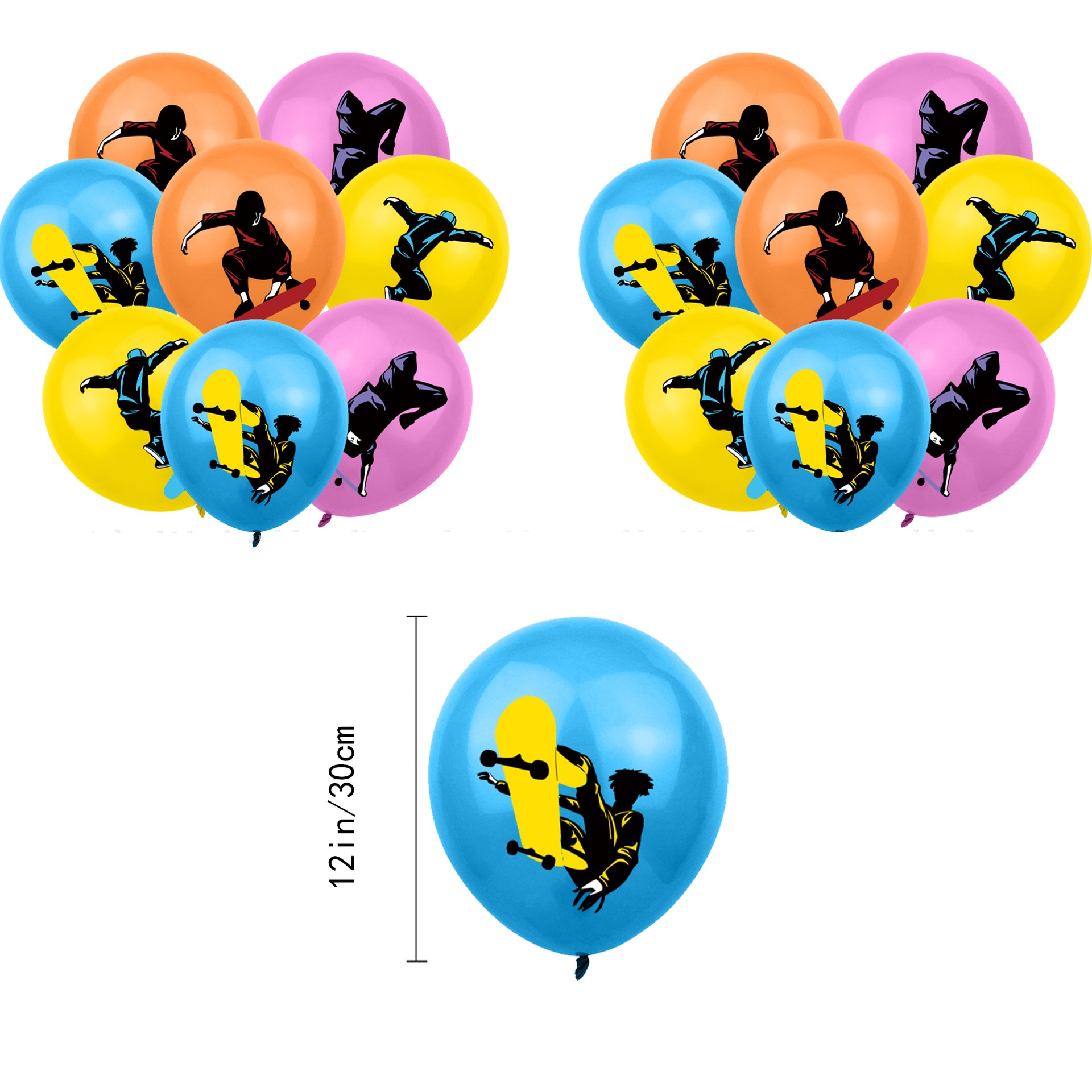 Skateboard Birthday Party Decorations Set