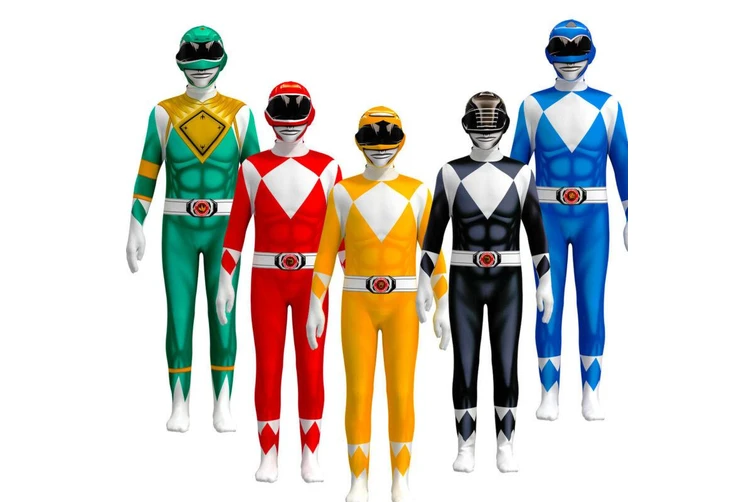 Kids Mighty Morphin Power Rangers Costume Jumpsuit-Costume Works AU