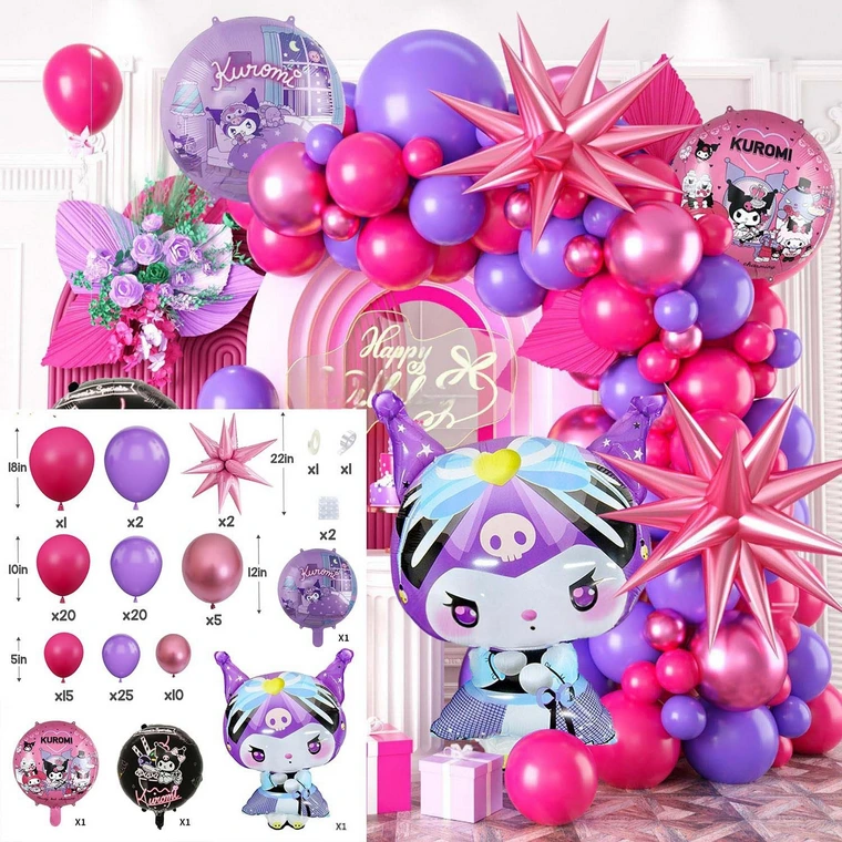 Kuromi Balloon Arch Garland Kit Pink