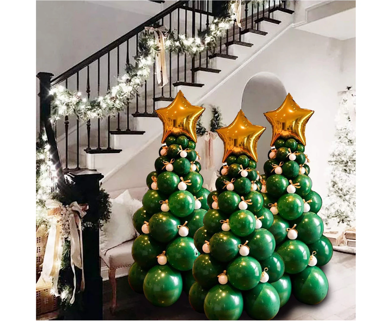96PC Christmas Tree Balloon Kit Xmas Themed Party Decor