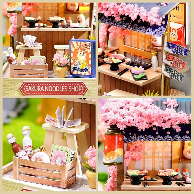DIY Sakura Noodles Shop Miniature Wooden Doll House-Costume Works AU